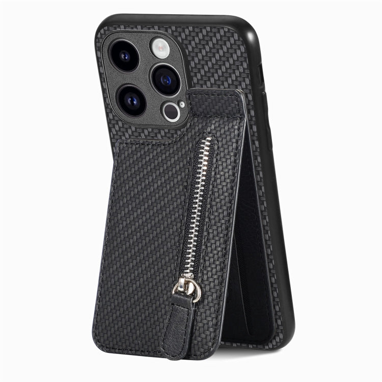 Carbon Fiber Vertical Flip Zipper Phone Case, Series 2