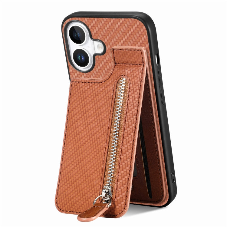 Carbon Fiber Vertical Flip Zipper Phone Case, Series 2