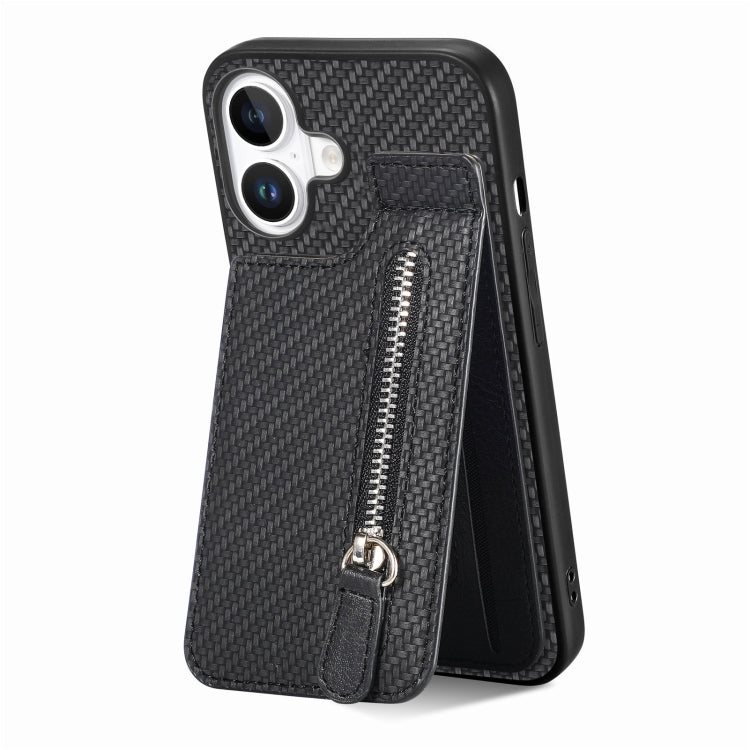 Carbon Fiber Vertical Flip Zipper Phone Case, Series 1