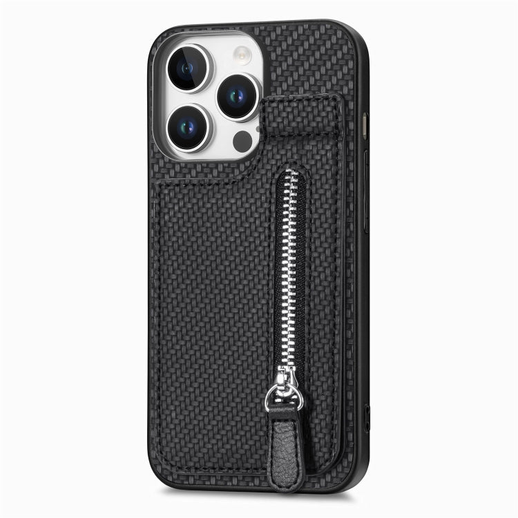 Carbon Fiber Vertical Flip Zipper Phone Case, Series 1