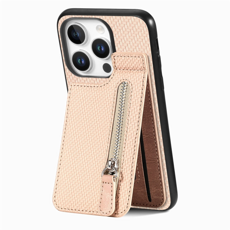 Carbon Fiber Vertical Flip Zipper Phone Case, Series 1