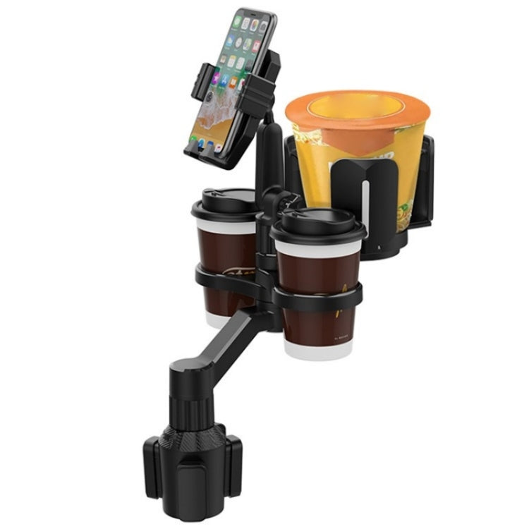 D04 Wth 2 Coffee Cup Car Cup Holder Adjustable Rotating Cell Phone Car Mount Holder