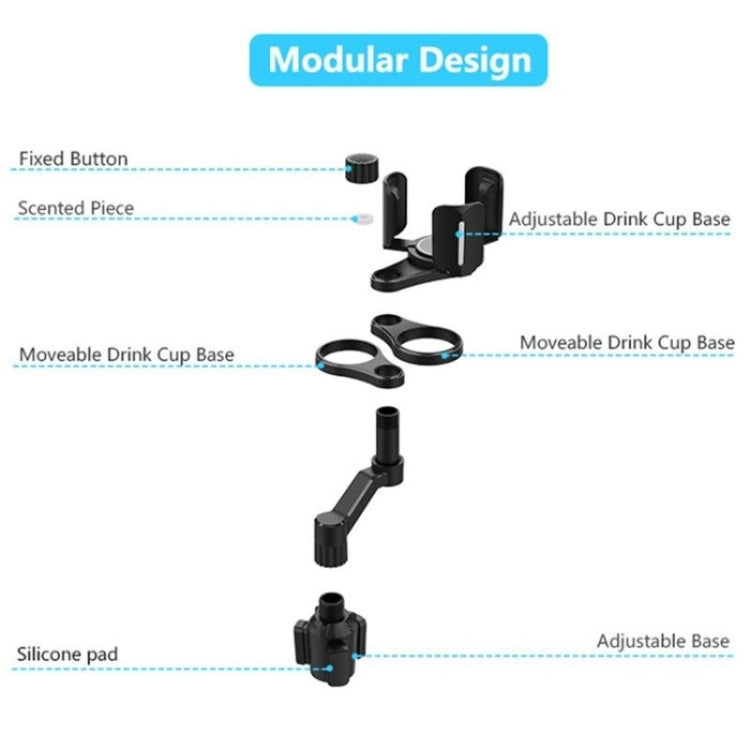 D03 For Drink Bottle Snack Car Cup Holder Expander Adjustable Dual Round Car Cup Holder