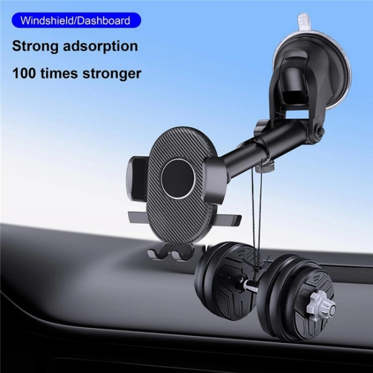 D40+105+K5 Carbon Fiber Texture Car Suction Cup Telescopic Arm Phone Holder Windshield Dashboard ÎҵÄÉ̵ê