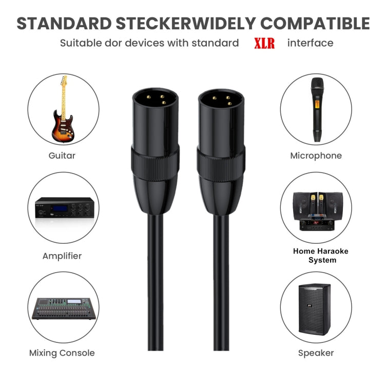 JUNSUNMAY XLR Male to Male Mic Cord 3 Pin Audio Cable Balanced Shielded Cable Reluova