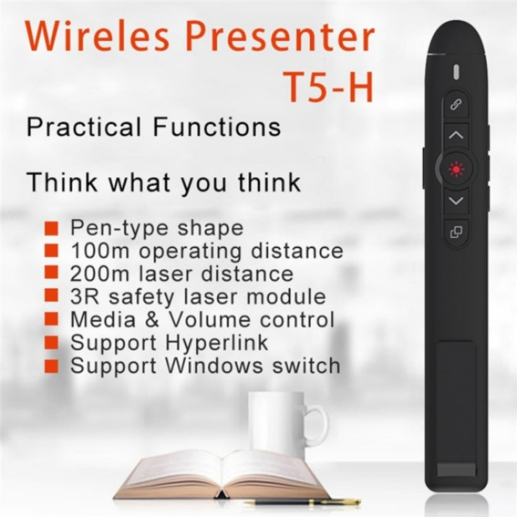 T5-H-A With Volume Control Laser Pointer 2.4G Wireless Presenter Remote Office Presentation My Store