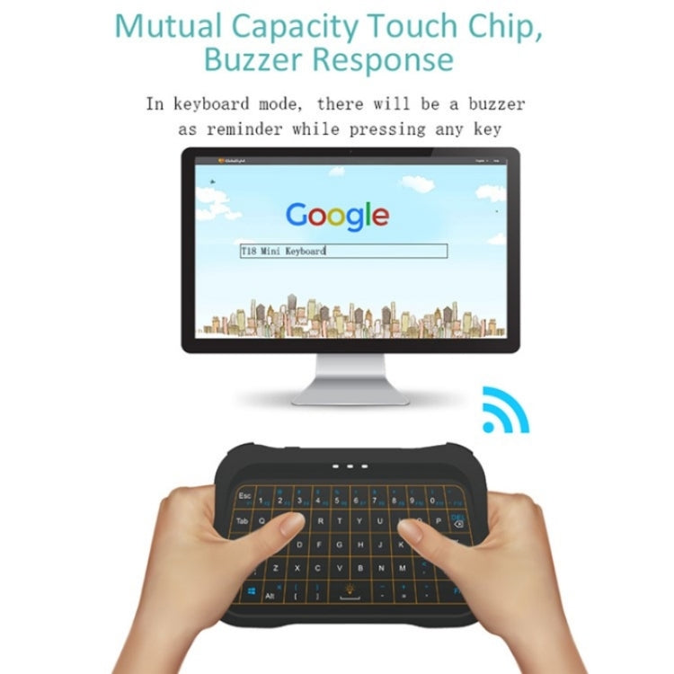 T18 Full Touch Screen 3 Colors Backlit Mute Mini Wireless Keyboard