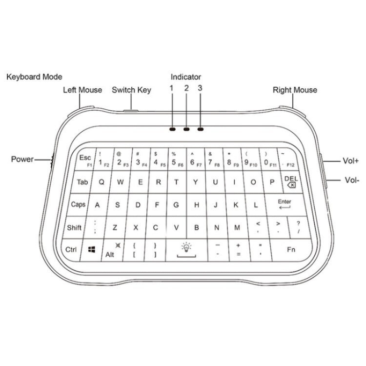 T18 Full Touch Screen 3 Colors Backlit Mute Mini Wireless Keyboard My Store