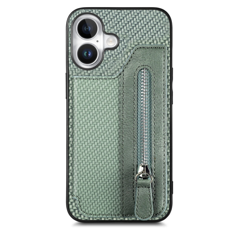 Carbon Fiber Horizontal Flip Zipper Wallet Phone Case, Series 2