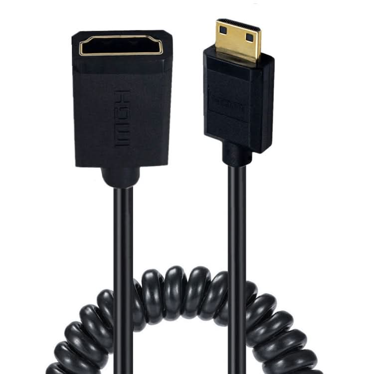 JUNSUNMAY 4K 60Hz Mini HDMI Male to HDMI 2.0V Female Spring Cable My Store