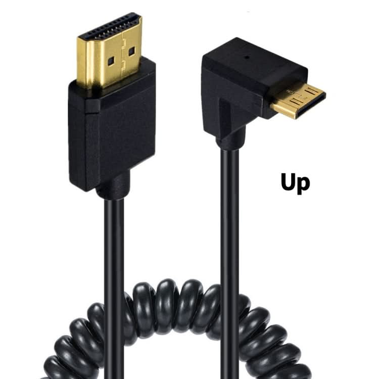 JUNSUNMAY 4K 60Hz Mini HDMI Male to HDMI 2.0V Male Spring Cable My Store