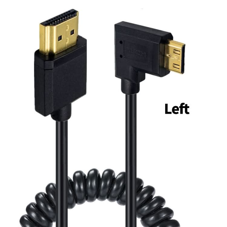 JUNSUNMAY 4K 60Hz Mini HDMI Male to HDMI 2.0V Male Spring Cable My Store