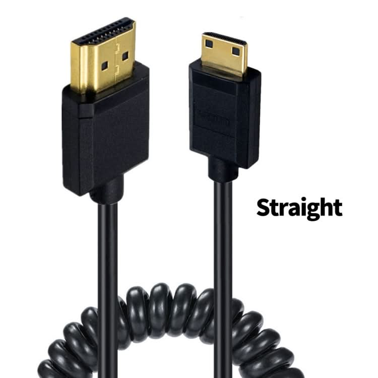 JUNSUNMAY 4K 60Hz Mini HDMI Male to HDMI 2.0V Male Spring Cable My Store