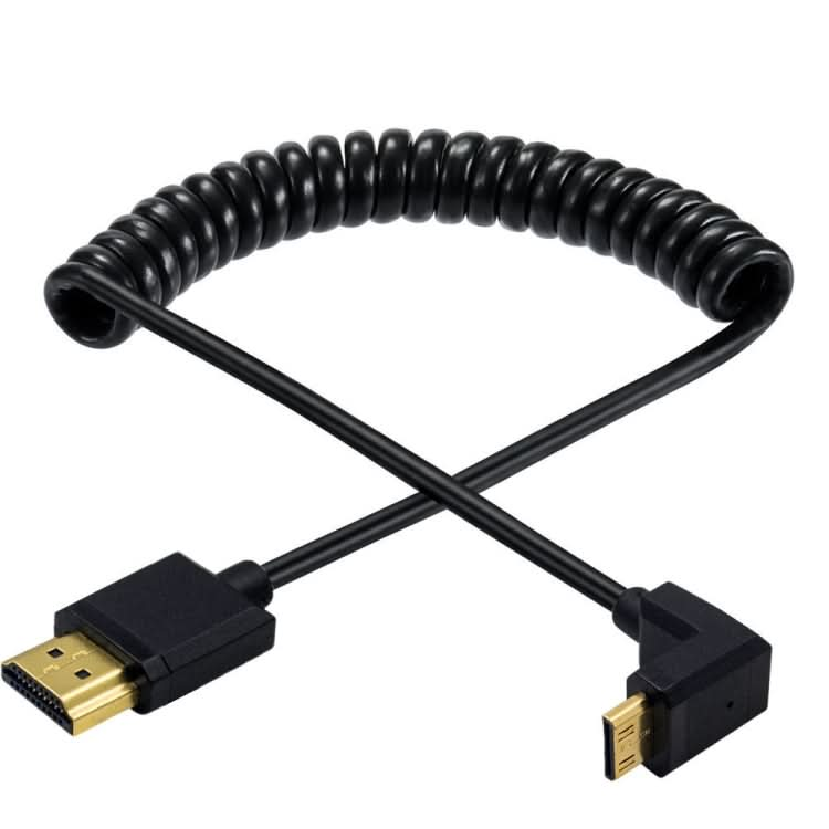 JUNSUNMAY 4K 60Hz Mini HDMI Male to HDMI 2.0V Male Spring Cable My Store