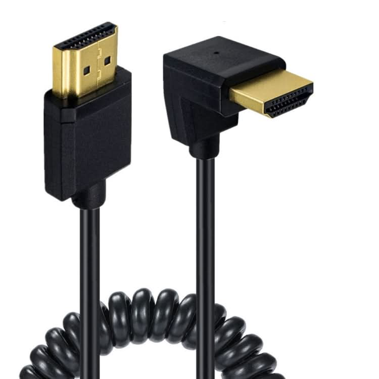 JUNSUNMAY 4K 60Hz HDMI Male to Male HDMI 2.0V Elbow Head Spring Cable My Store