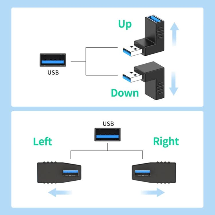 ENKAY USB 3.0 Adapter 90 Degree Angle Male to Female Combo Coupler Extender Connector My Store