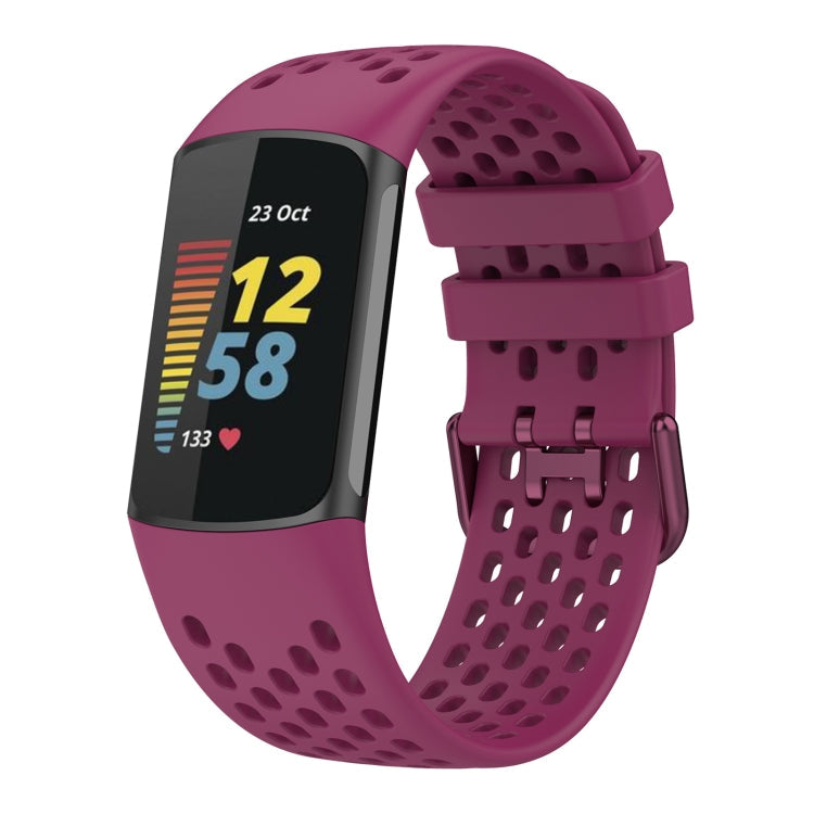 Solid Color Breathable Sports Silicone Watch Band