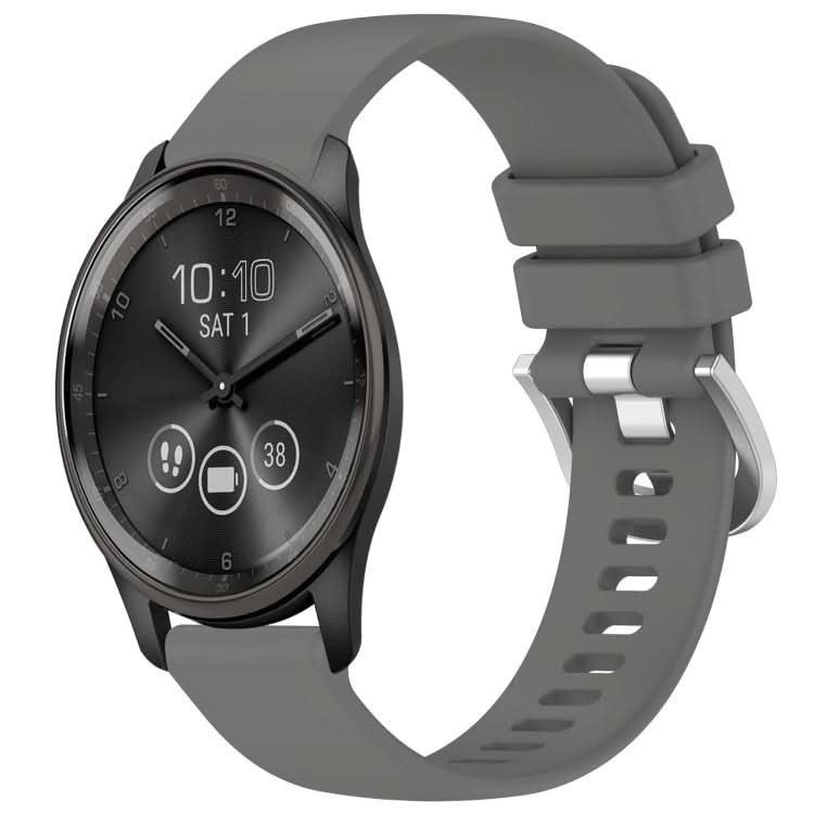 Liquid Glossy Silver Buckle Silicone Watch Band, Series 6