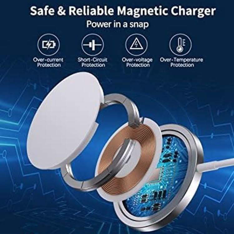 DS-WXC103 15W Max MagSafe Magnetic Wireless Charger for iPhone 15/14/13 / AirPods Pro, No Adapter