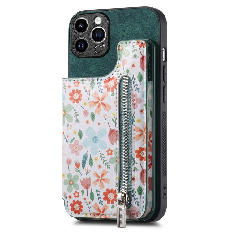 Retro Painted Zipper Wallet Back Phone Case, Series 3