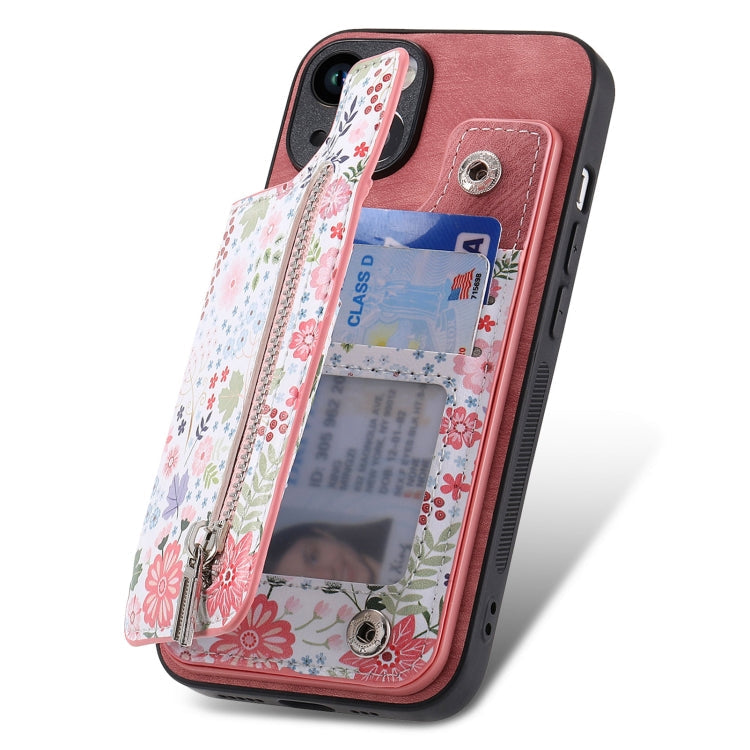 Retro Painted Zipper Wallet Back Phone Case, Series 2