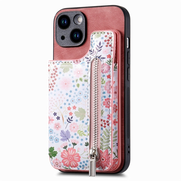 Retro Painted Zipper Wallet Back Phone Case, Series 4