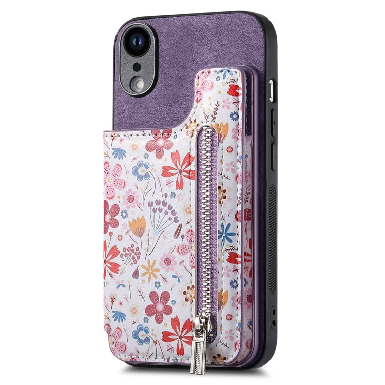 Retro Painted Zipper Wallet Back Phone Case, Series 1