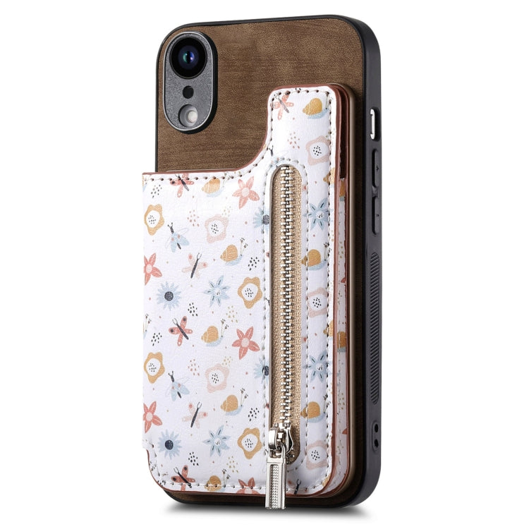 Retro Painted Zipper Wallet Back Phone Case, Series 1