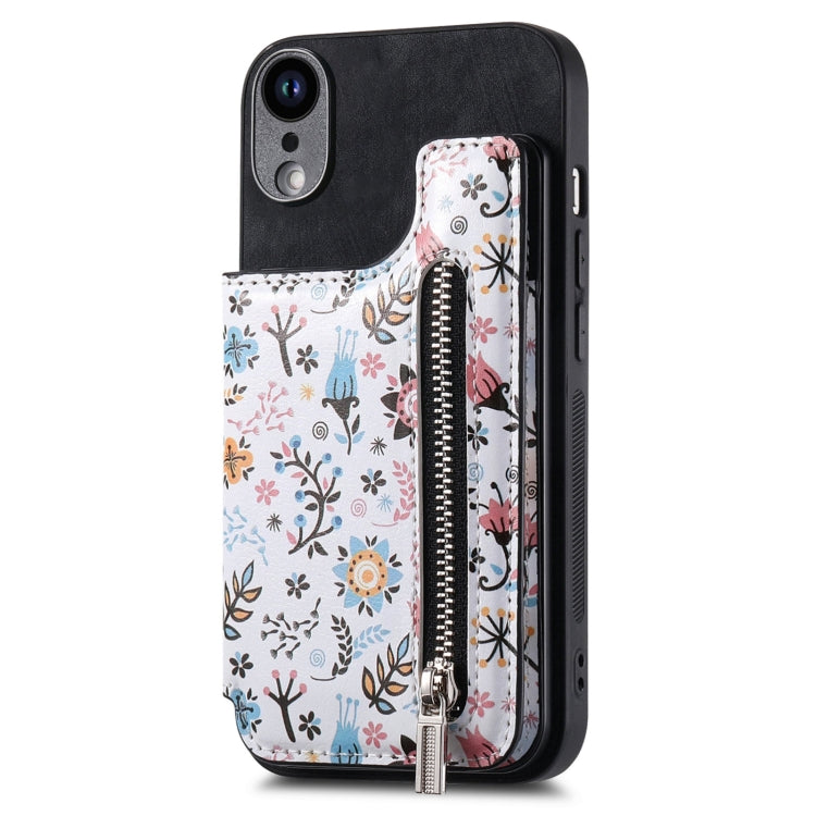 Retro Painted Zipper Wallet Back Phone Case, Series 1