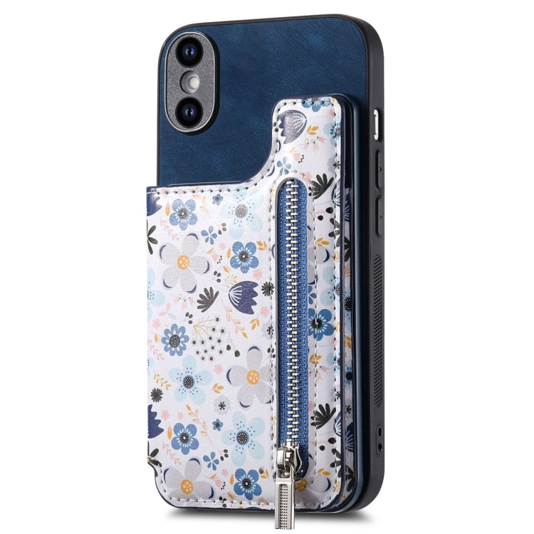 Retro Painted Zipper Wallet Back Phone Case, Series 1