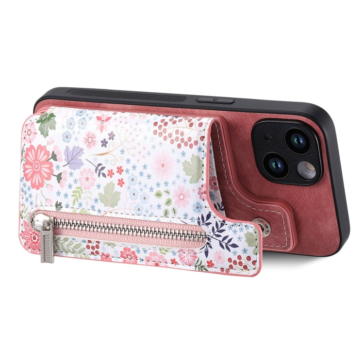 Retro Painted Zipper Wallet Back Phone Case, Series 4