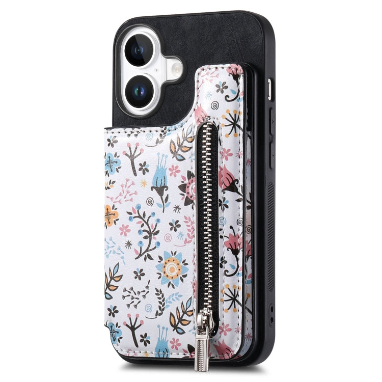 Retro Painted Zipper Wallet Back Phone Case, Series 3