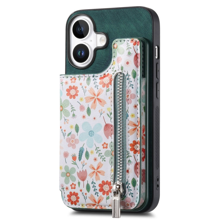 Retro Painted Zipper Wallet Back Phone Case, Series 3