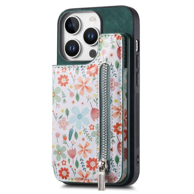 Retro Painted Zipper Wallet Back Phone Case, Series 4