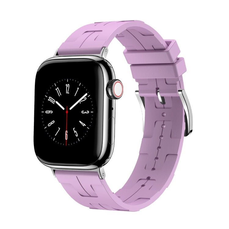 H Texture Soft Silicone Buckle Watch Band, Series 4