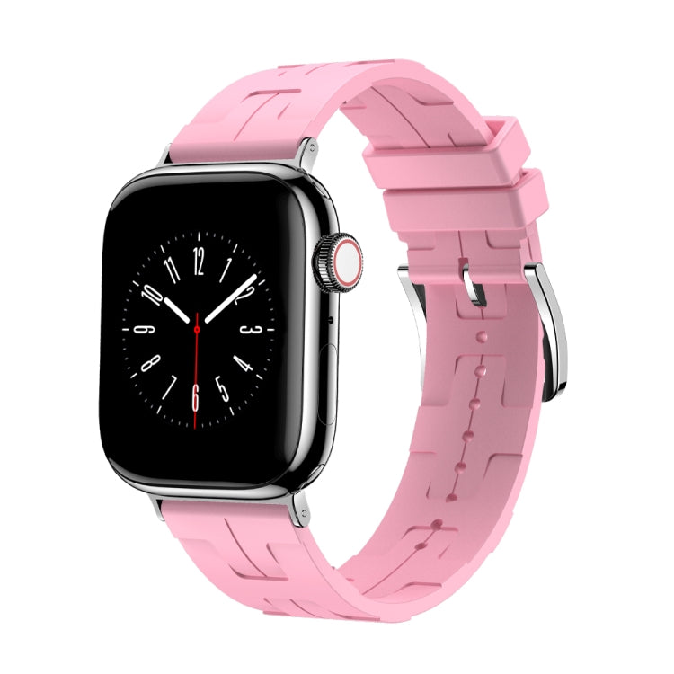 H Texture Soft Silicone Buckle Watch Band, Series 4