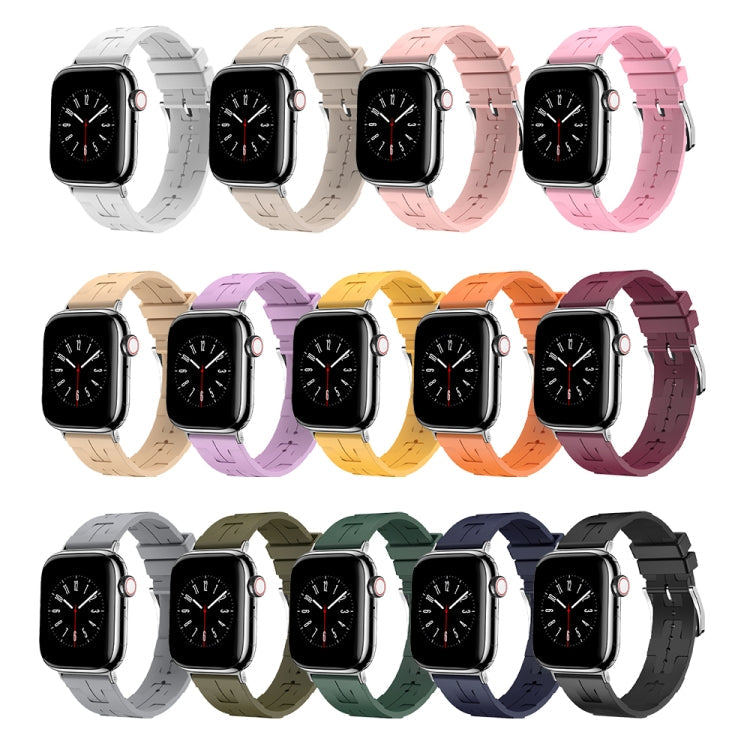 H Texture Soft Silicone Buckle Watch Band, Series 1