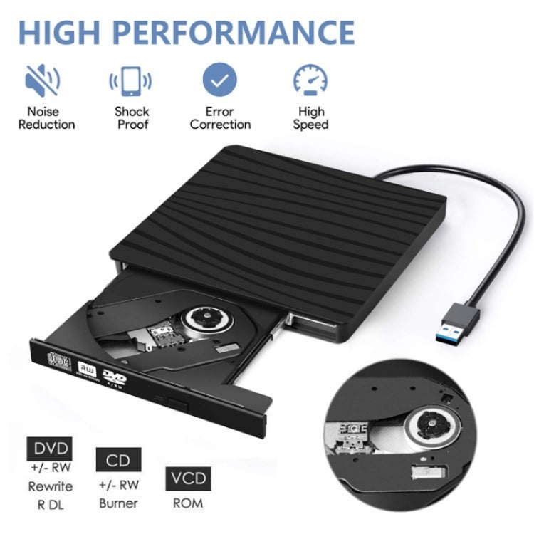 TG30N CD VCD Reader Burner Zebra-stripe Design Laptop Computer External DVD Drive My Store