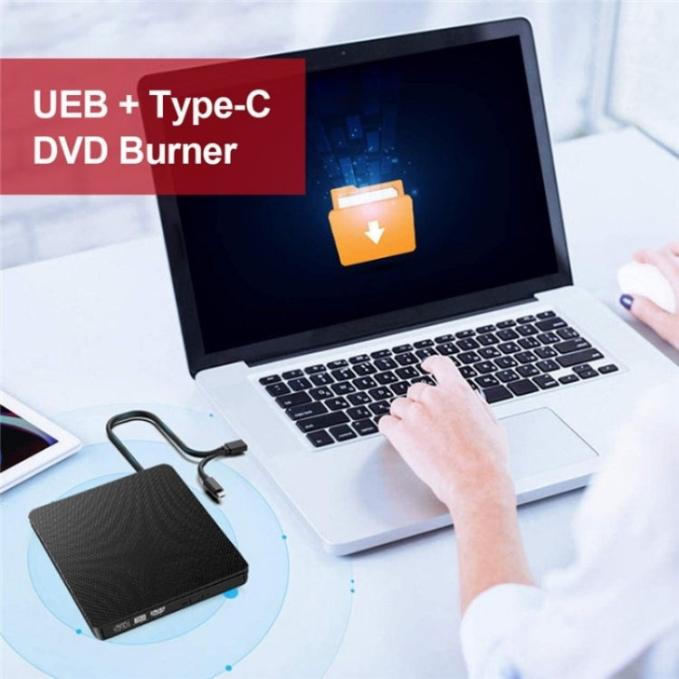 XD009 External CD Reader VCD Burner Ultra-thin Design Laptop Computer USB 3.0+Type-C DVD Drive My Store