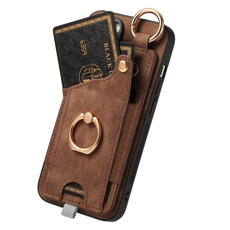 Retro Skin-feel Ring Card Bag Phone Case with Hang Loop, Series 2