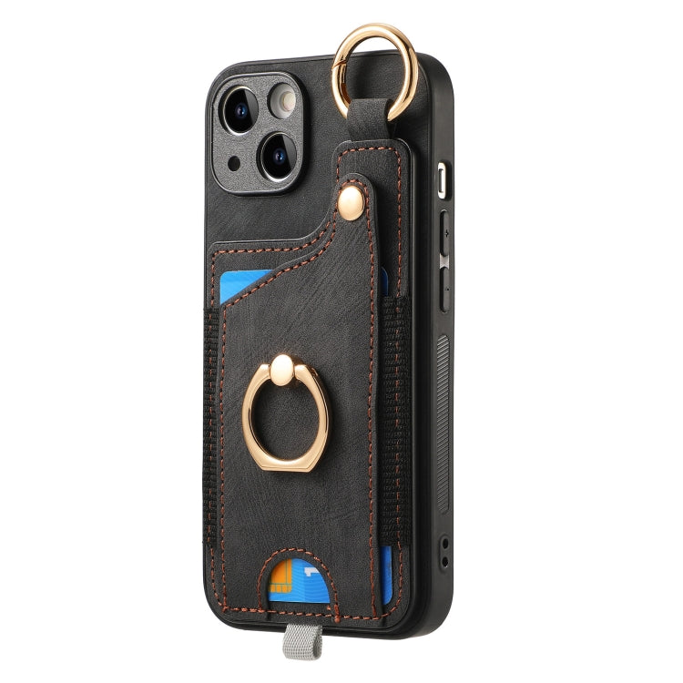 Retro Skin-feel Ring Card Bag Phone Case with Hang Loop, Series 5