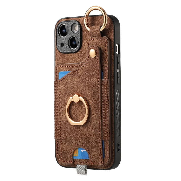 Retro Skin-feel Ring Card Bag Phone Case with Hang Loop, Series 1