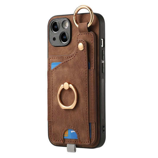 Retro Skin-feel Ring Card Bag Phone Case with Hang Loop, Series 4