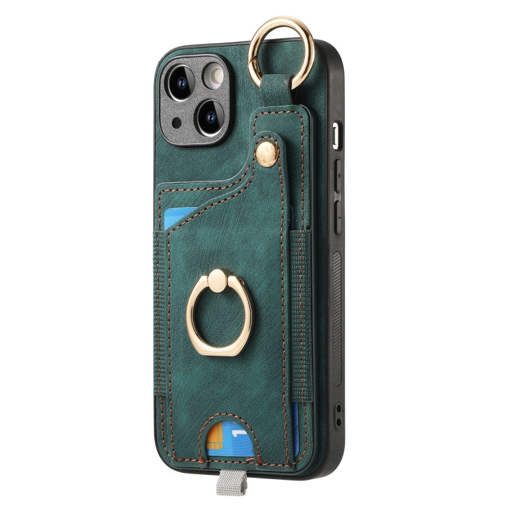 Retro Skin-feel Ring Card Bag Phone Case with Hang Loop, Series 4