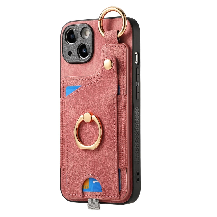 Retro Skin-feel Ring Card Bag Phone Case with Hang Loop, Series 4