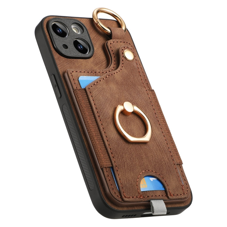 Retro Skin-feel Ring Card Bag Phone Case with Hang Loop, Series 1