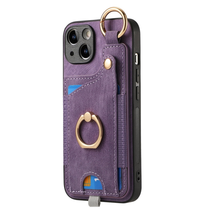 Retro Skin-feel Ring Card Bag Phone Case with Hang Loop, Series 2