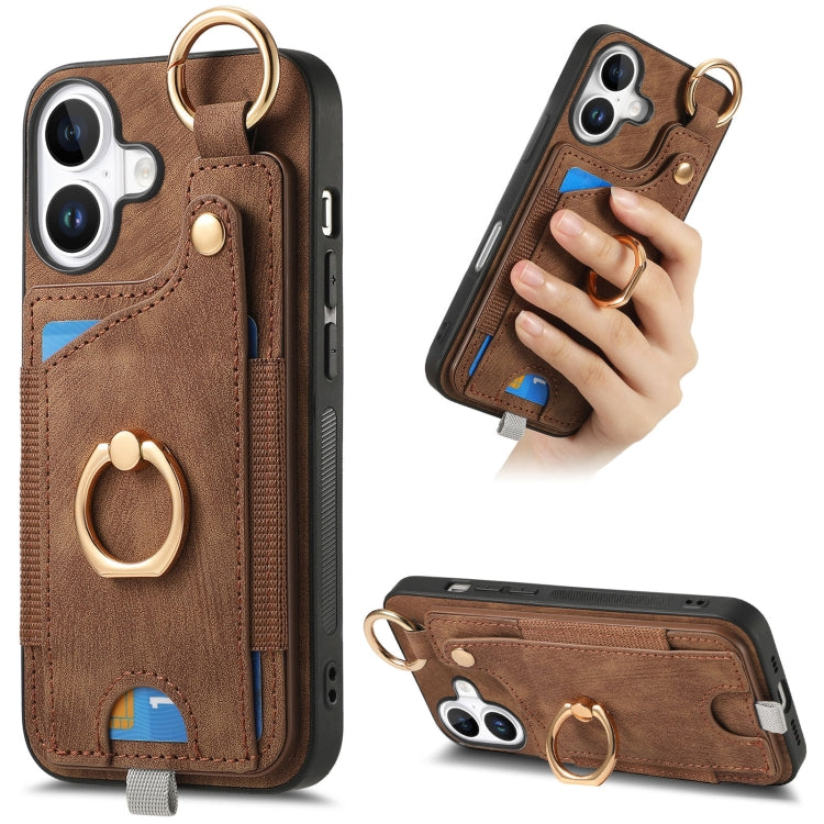 Retro Skin-feel Ring Card Bag Phone Case with Hang Loop, Series 1