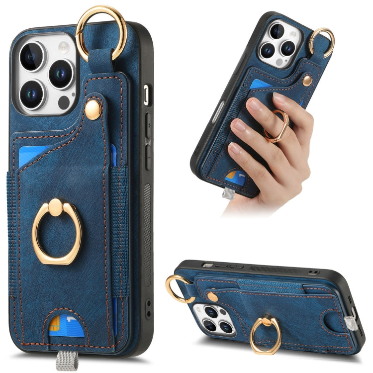 Retro Skin-feel Ring Card Bag Phone Case with Hang Loop, Series 5