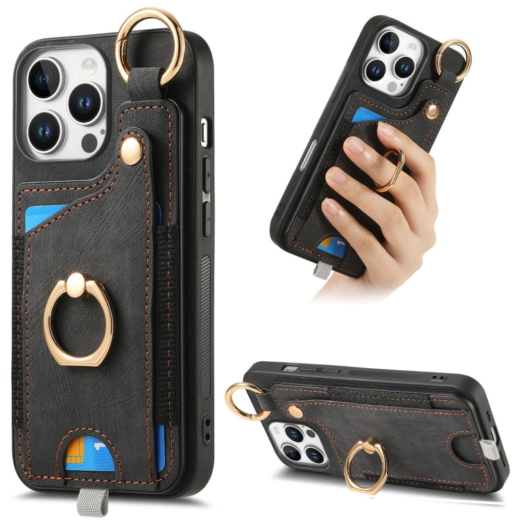 Retro Skin-feel Ring Card Bag Phone Case with Hang Loop, Series 3